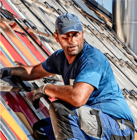 Man Working On Solar Panel